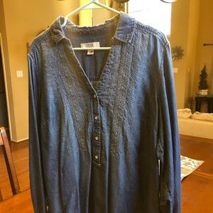 Women’s denim embroidered shirt